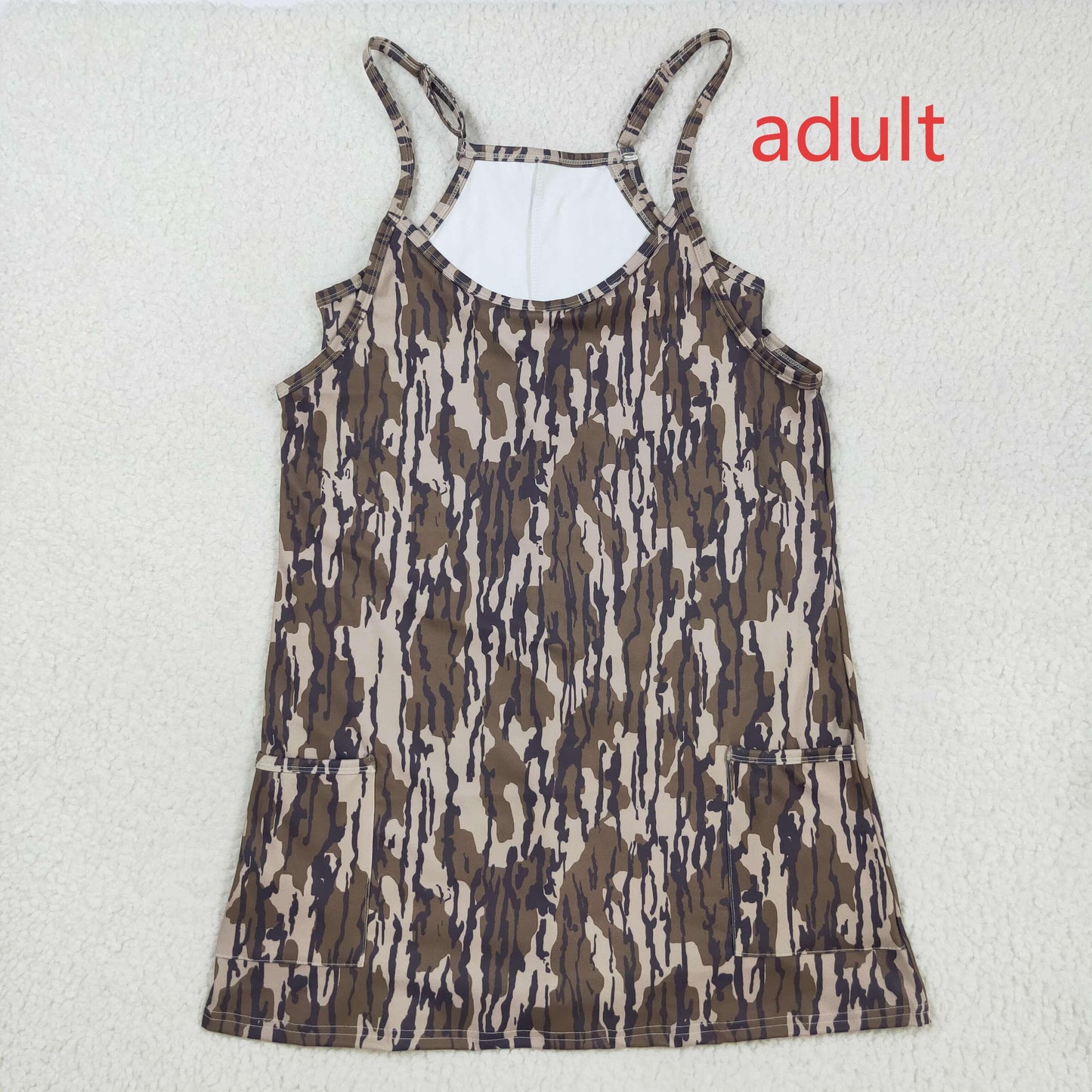 RTS NO MOQ Sibling baby Girls Adult clothes camouflage yoga dress & kids yoga dress