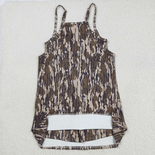 RTS NO MOQ（In Stock) GSD2744 Adult women's military green camouflage pocket yoga slip dress