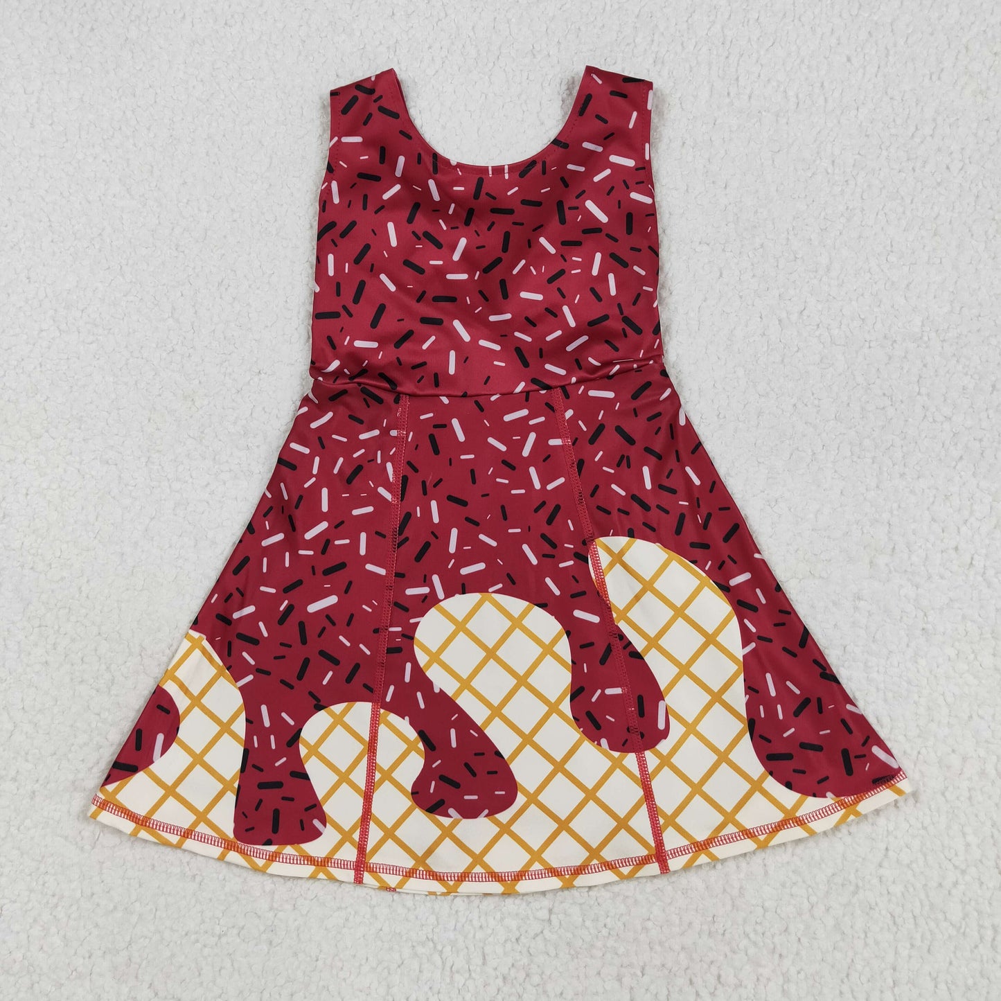 RTS NO MOQ Sibling Baby Girls Sleeveless Knee-Length Yoga Dresses Active Team Drip Shorts Outfit for Kids