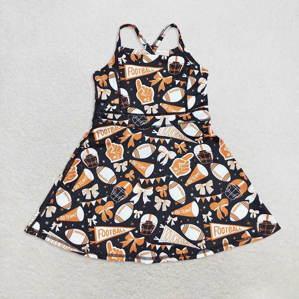 RTS NO MOQ Sibling baby girl clothes team cheer skirt sleeveless dresses