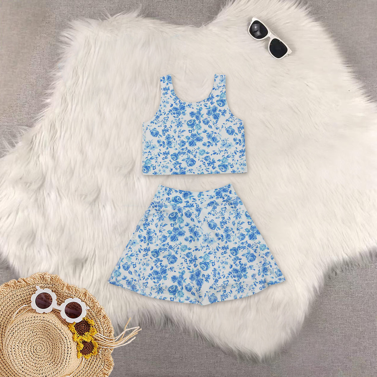 RTS NO MOQ Sibling baby Girls clothes yoga striped short sleeve Clothes Sets