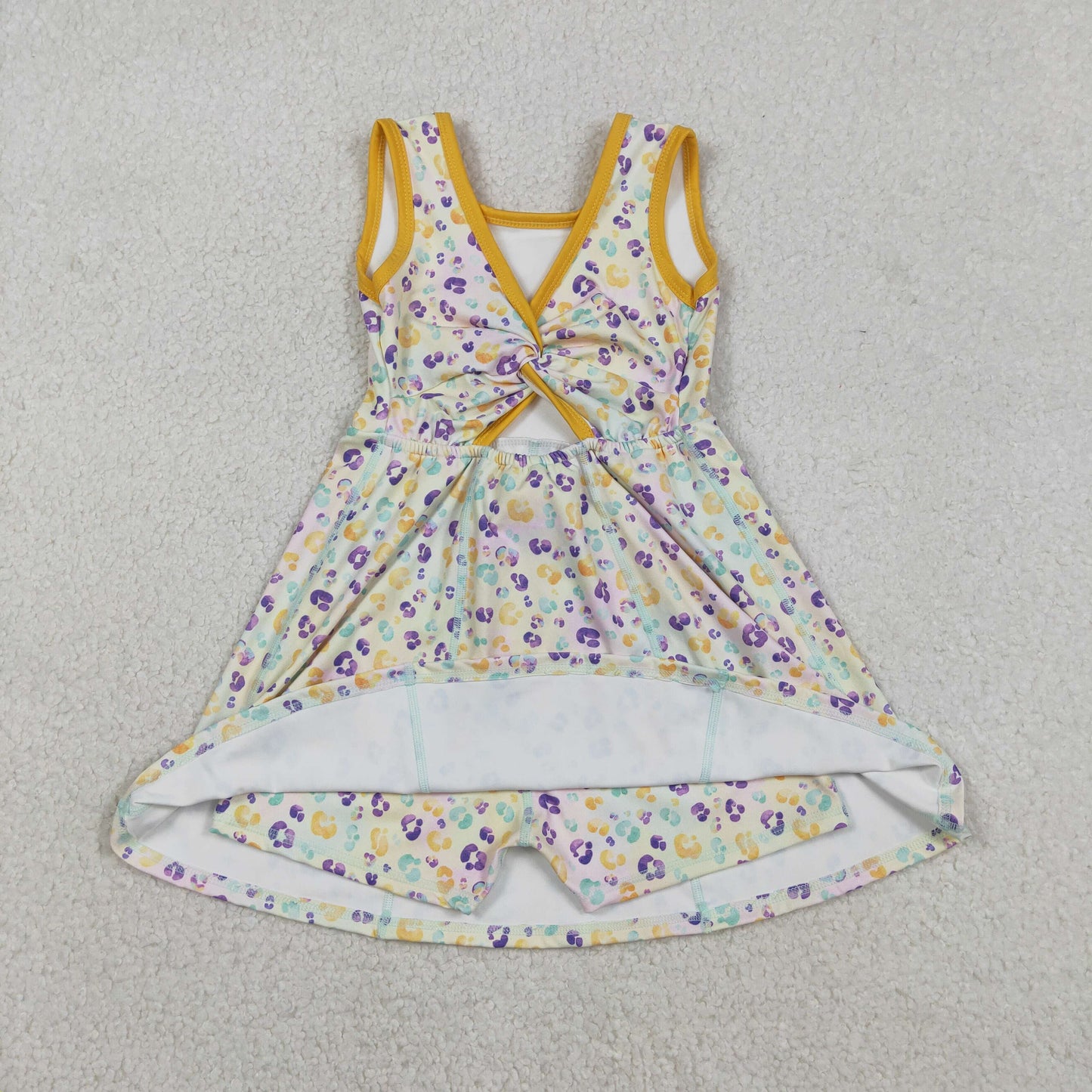 RTS NO MOQ Sibling baby Girls clothes mardi gras yoga sleeveless dresses