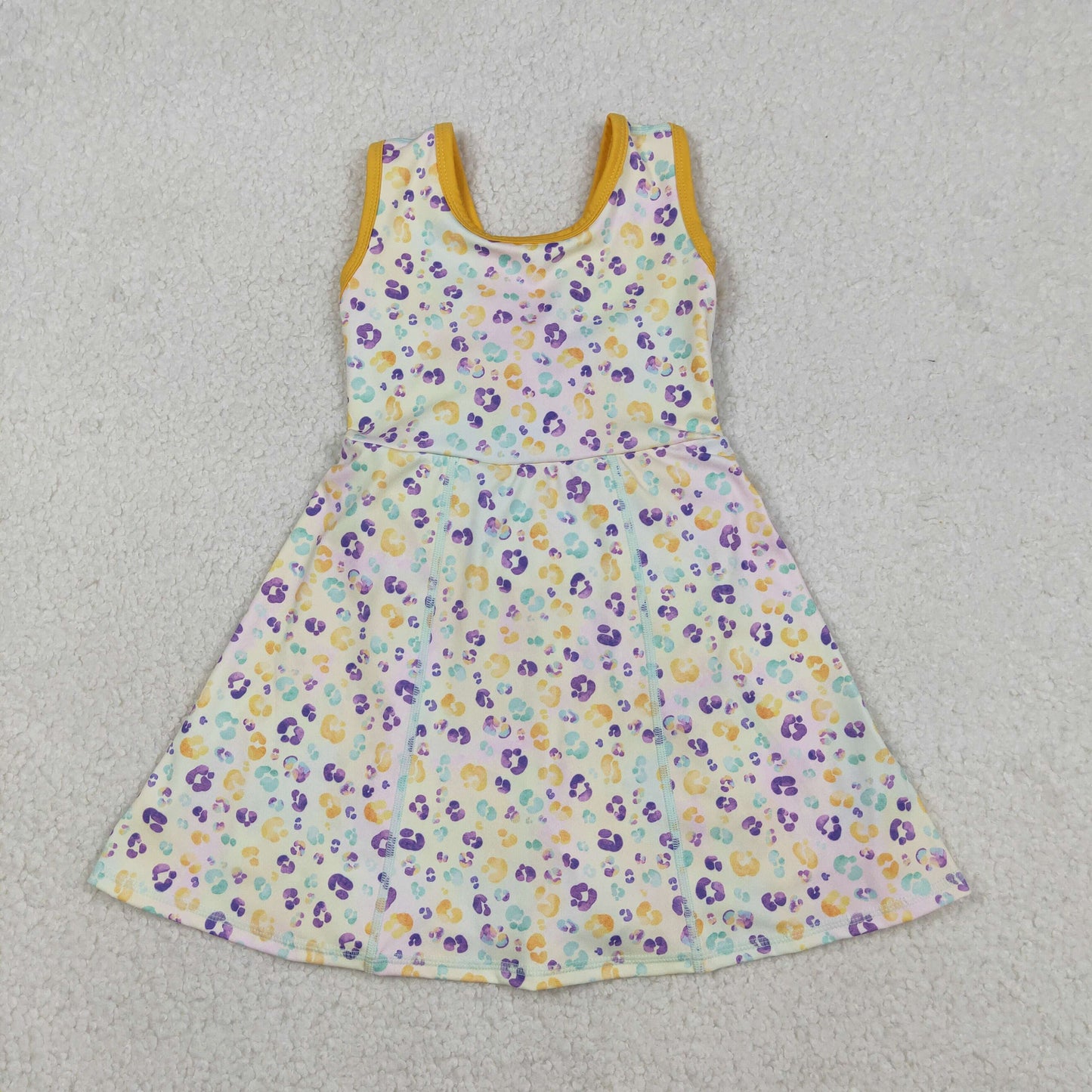RTS NO MOQ Sibling baby Girls clothes mardi gras yoga sleeveless dresses
