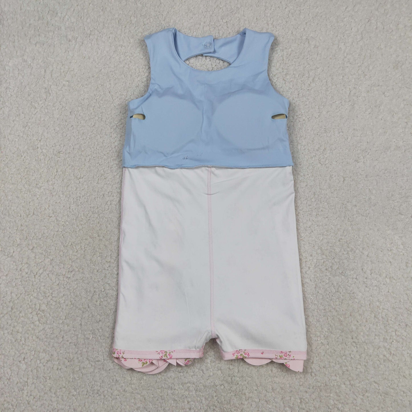 RTS NO MOQ Sibling Baby Girls Bow Scallop Ruffle Yoga Knee Length Dress