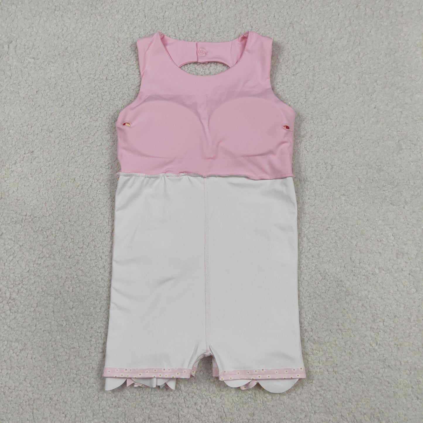 RTS NO MOQ GSD3315 Toddler Girls Sweet Pink Sleeveless Yoga Ruffle Knee Length Dress with Bow