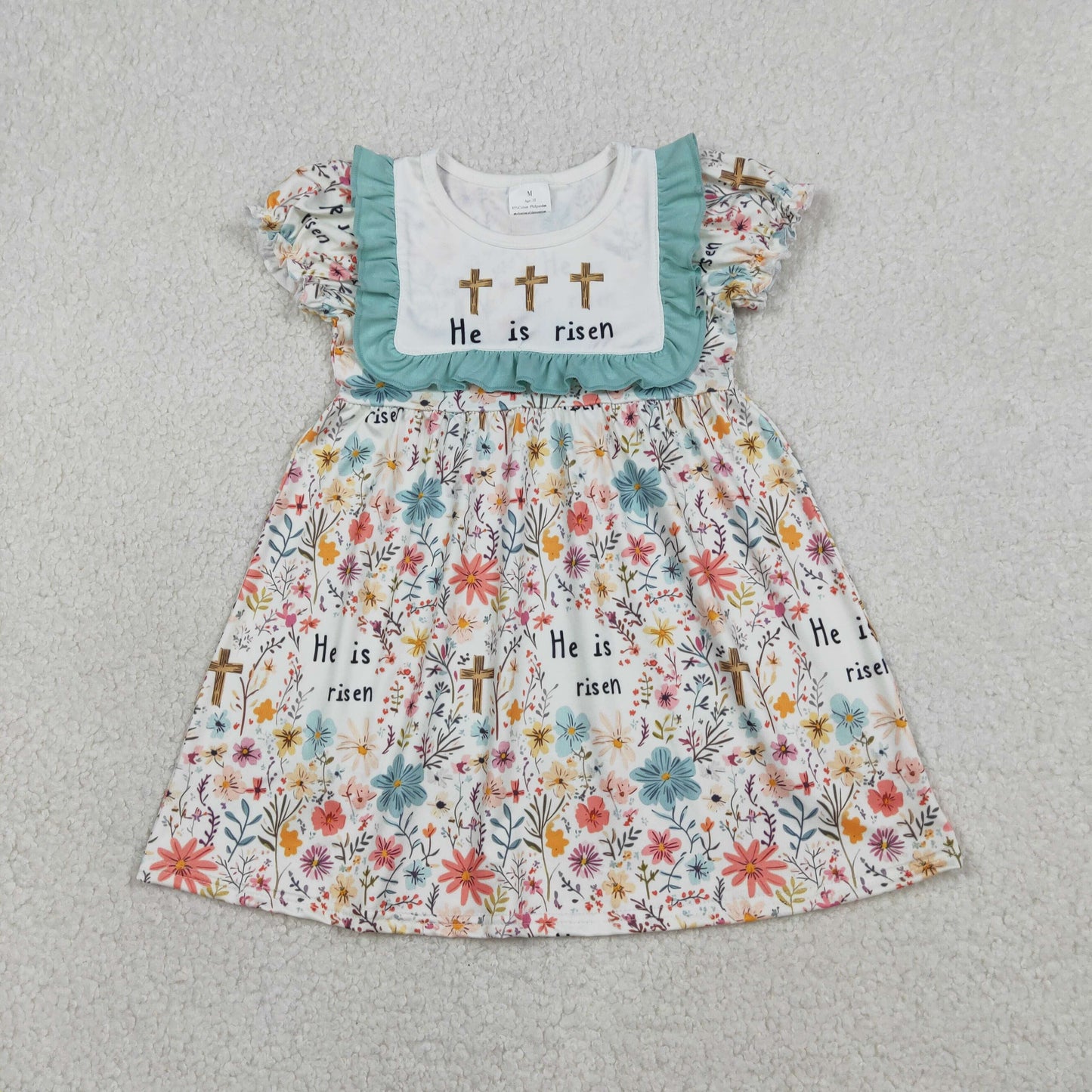 RTS NO MOQ sibling baby girls clothes easter floral short sleeve dress and rompers