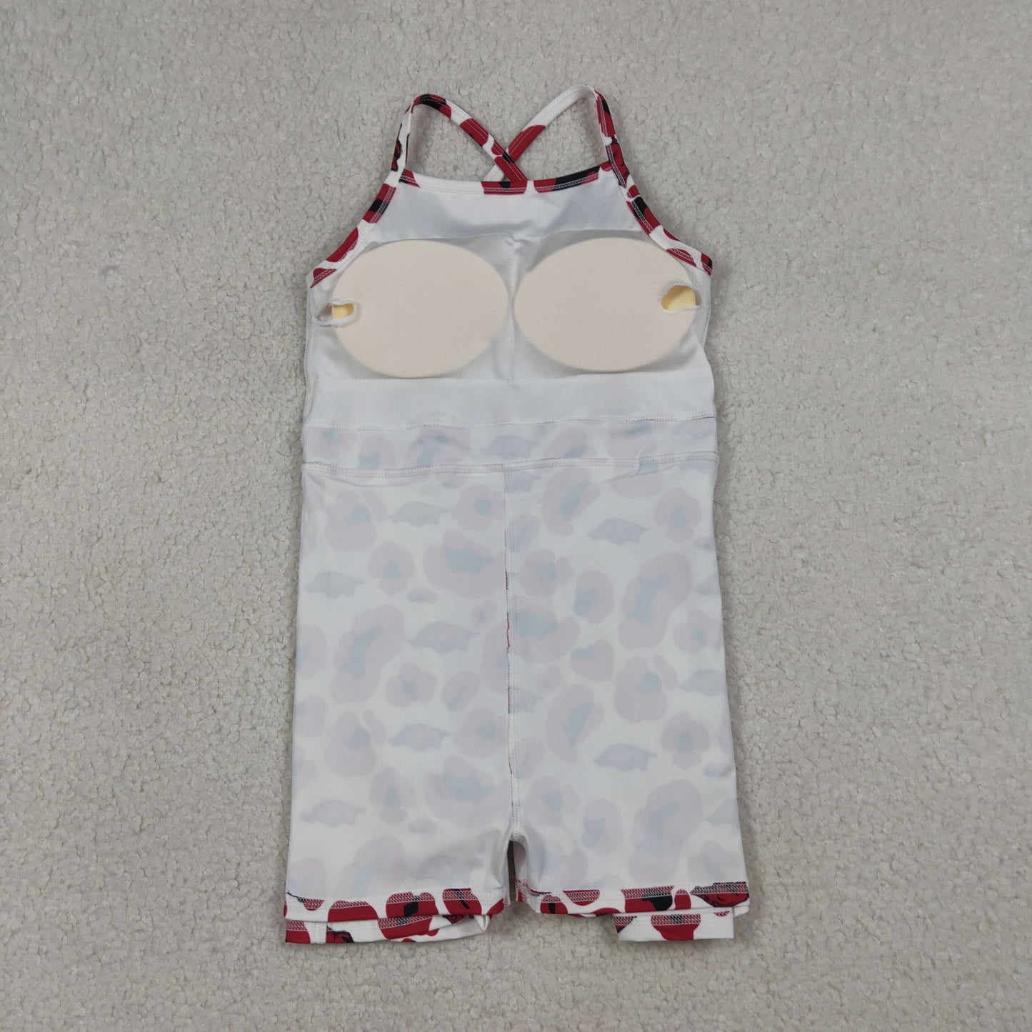RTS NO MOQ GSD3636 Baby Girls Strap Leopard Print Yoga Shorts Knee-Length Active Dress Team Outfit
