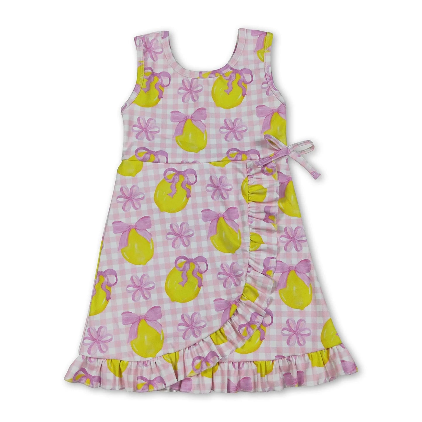 RTS NO MOQ Sibling yoga fabric Baby Girls Sleeveless Knee Length Yoga Active Dress