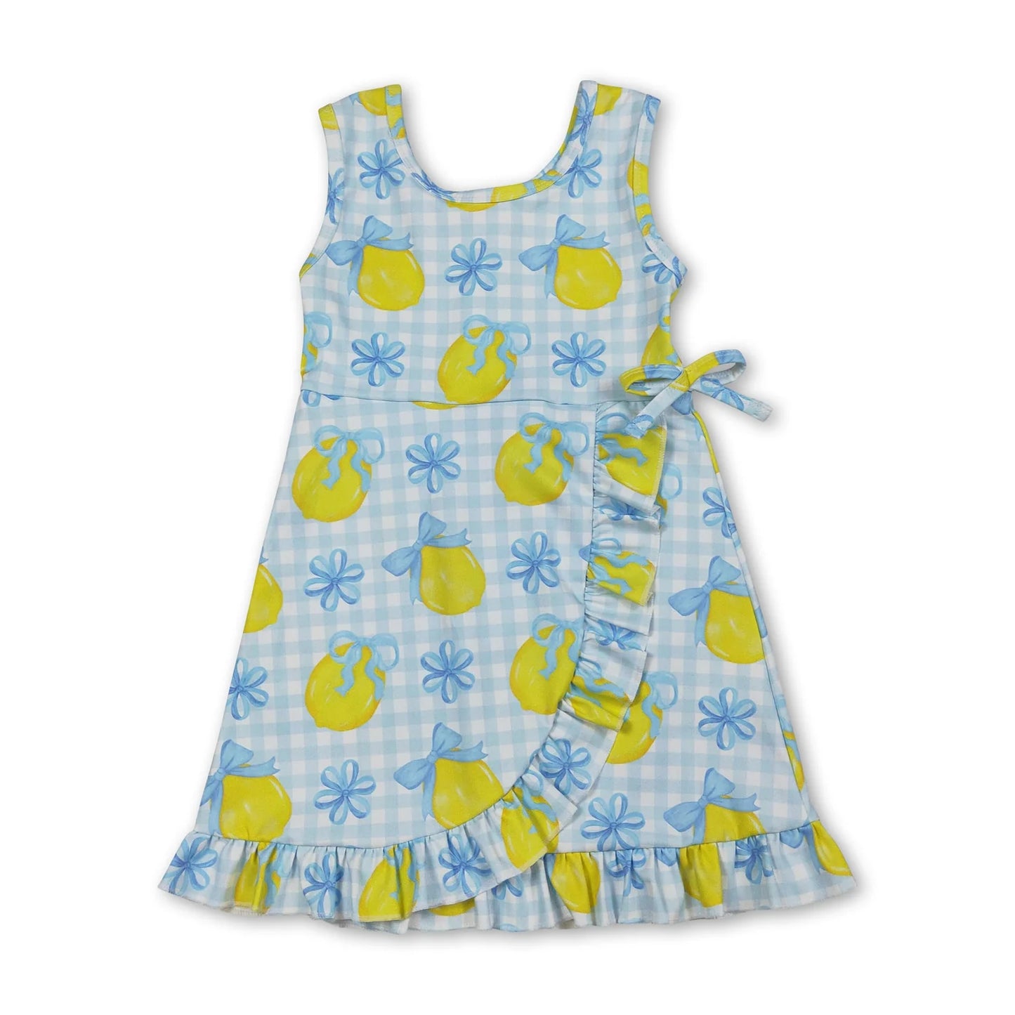 RTS NO MOQ Sibling yoga fabric Baby Girls Sleeveless Knee Length Yoga Active Dress