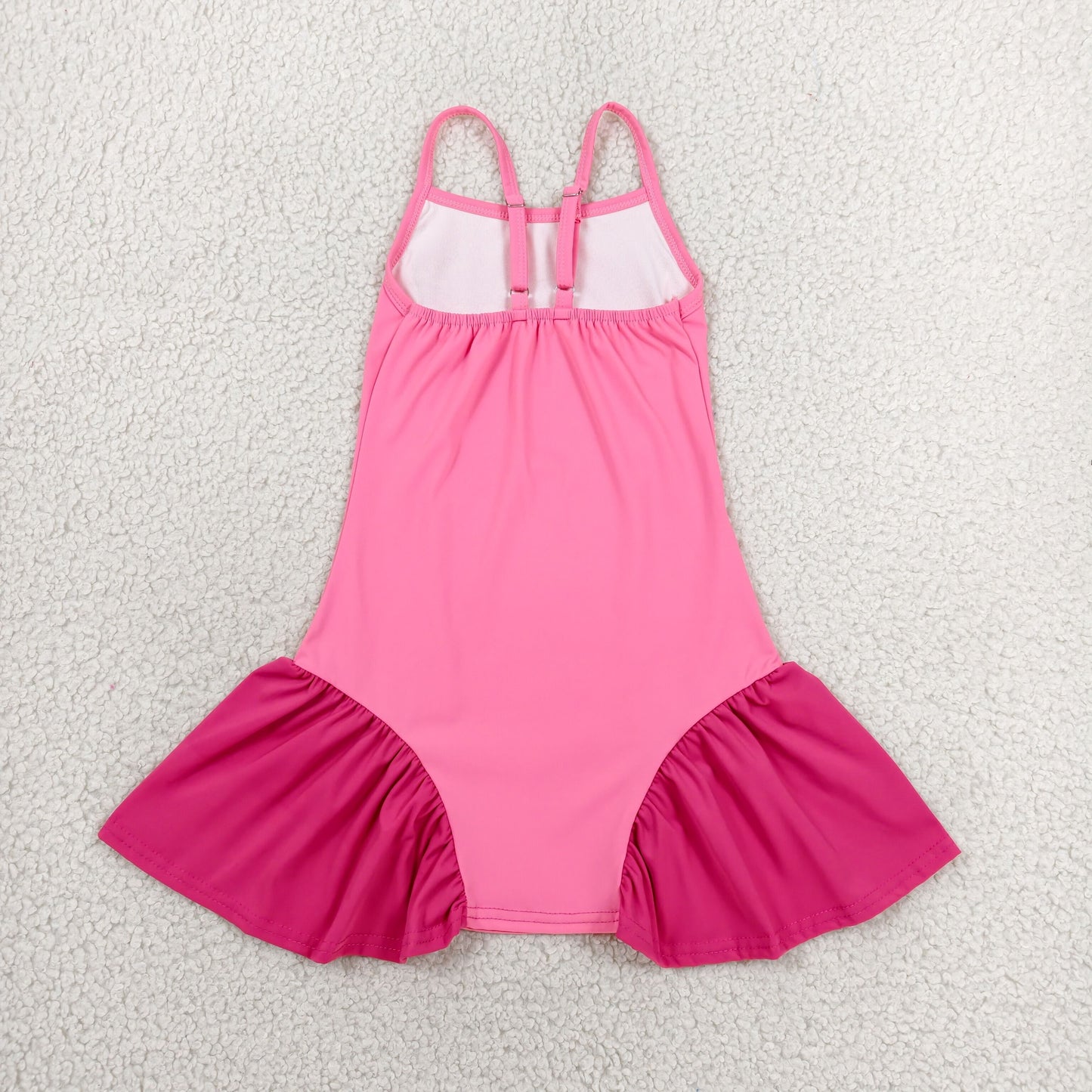 RTS NO MOQ yoga fabric cotton GSD3688 Infant Girls Pink Strap Active Wear Knee Length Yoga Dress