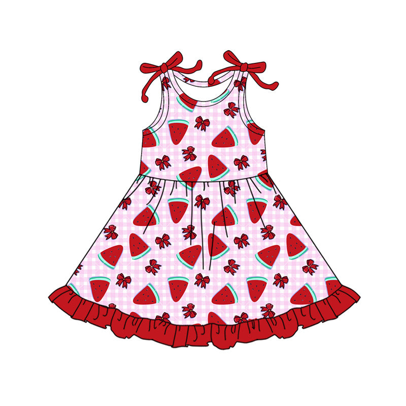 (Pre Order) No moq Red Bow Print Sleeveless Top And Shorts Set for Women Casual Comfortable Two-Piece Dress