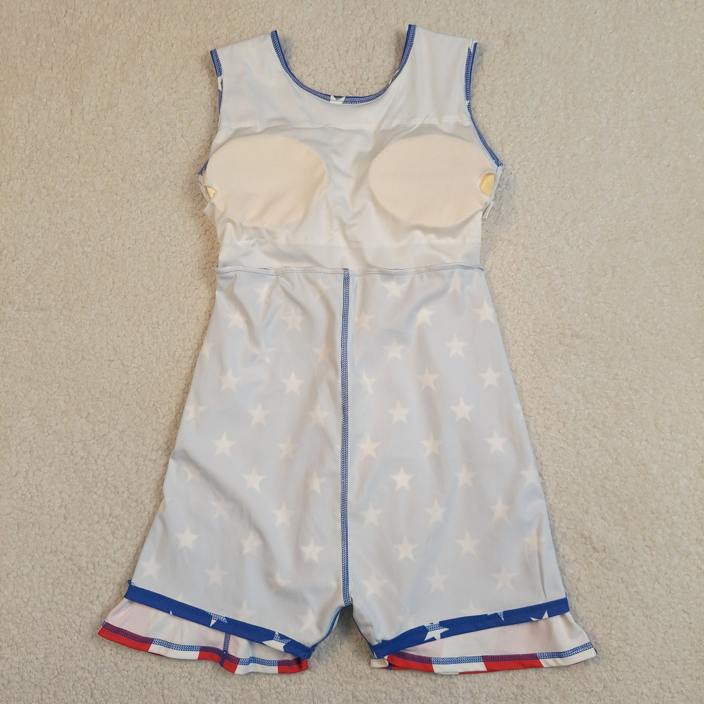 RTS NO MOQ GSD3813 Baby  Girls 4th of July Stars Stripe Yoga Active Knee Length Dress