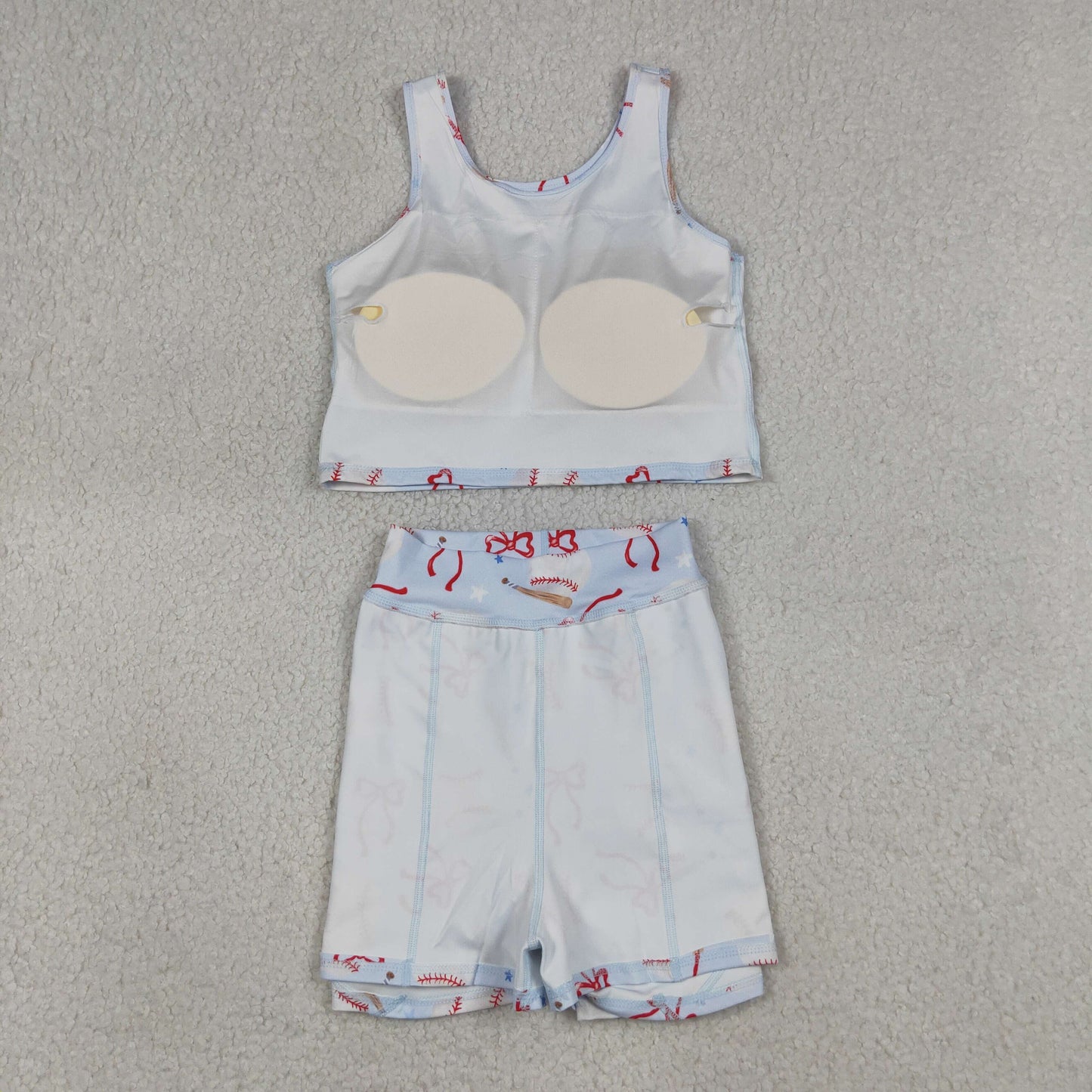 RTS NO MOQ Sibling Baby Girls Flower Flags Vest Skirt Short 4th of July Yoga Active Clothes Sets