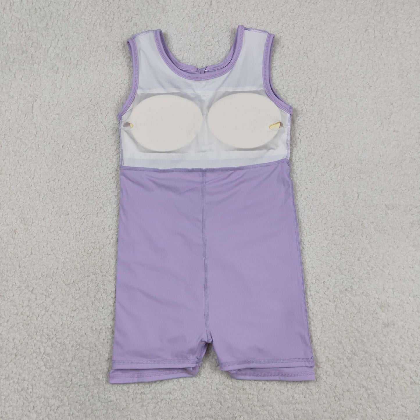 RTS NO MOQ yoga fabric GSD3881 Baby Girls Fashion Cute Lavender Sleeveless Yoga Knee Length Dresses