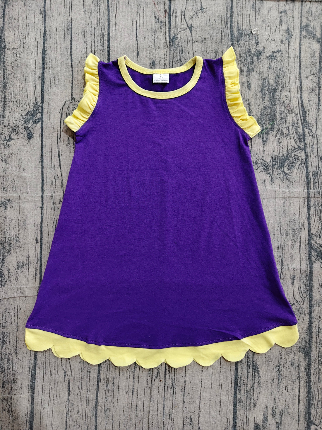 (Pre Order) No moq GSD4046 Baby Girls Sleeveless Scallop Knee Length Dresses