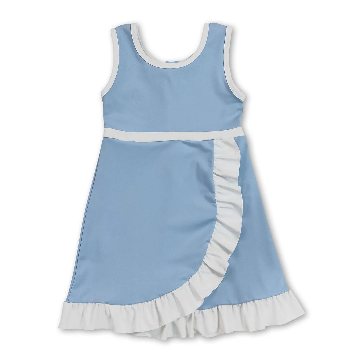RTS NO MOQ Sibling yoga fabric Baby Girls Sleeveless Knee Length Yoga Active Dress