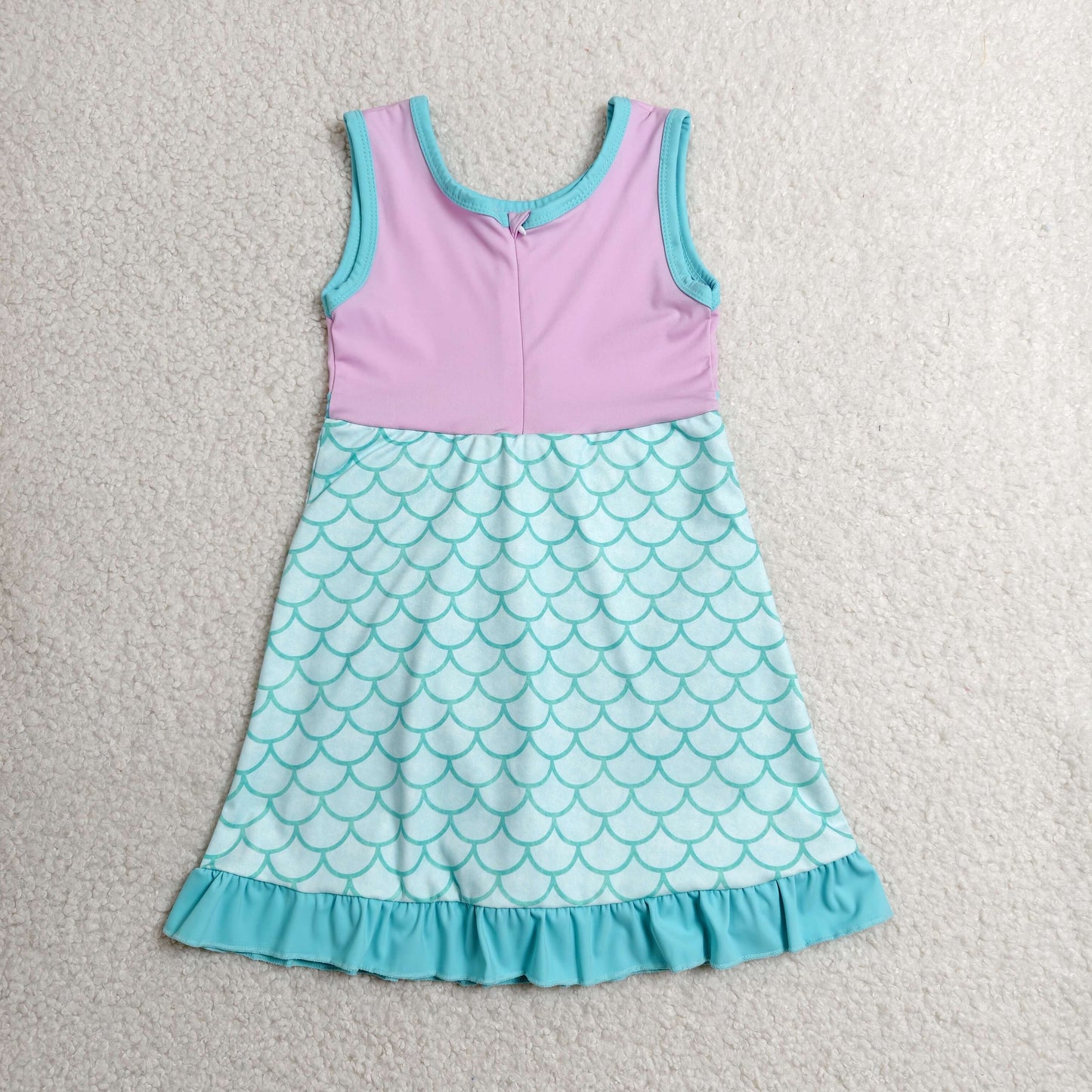 RTS NO MOQ yoga fabric GSD4125 Baby Girls Sleeveless Yoga Active Short Knee Length Dress