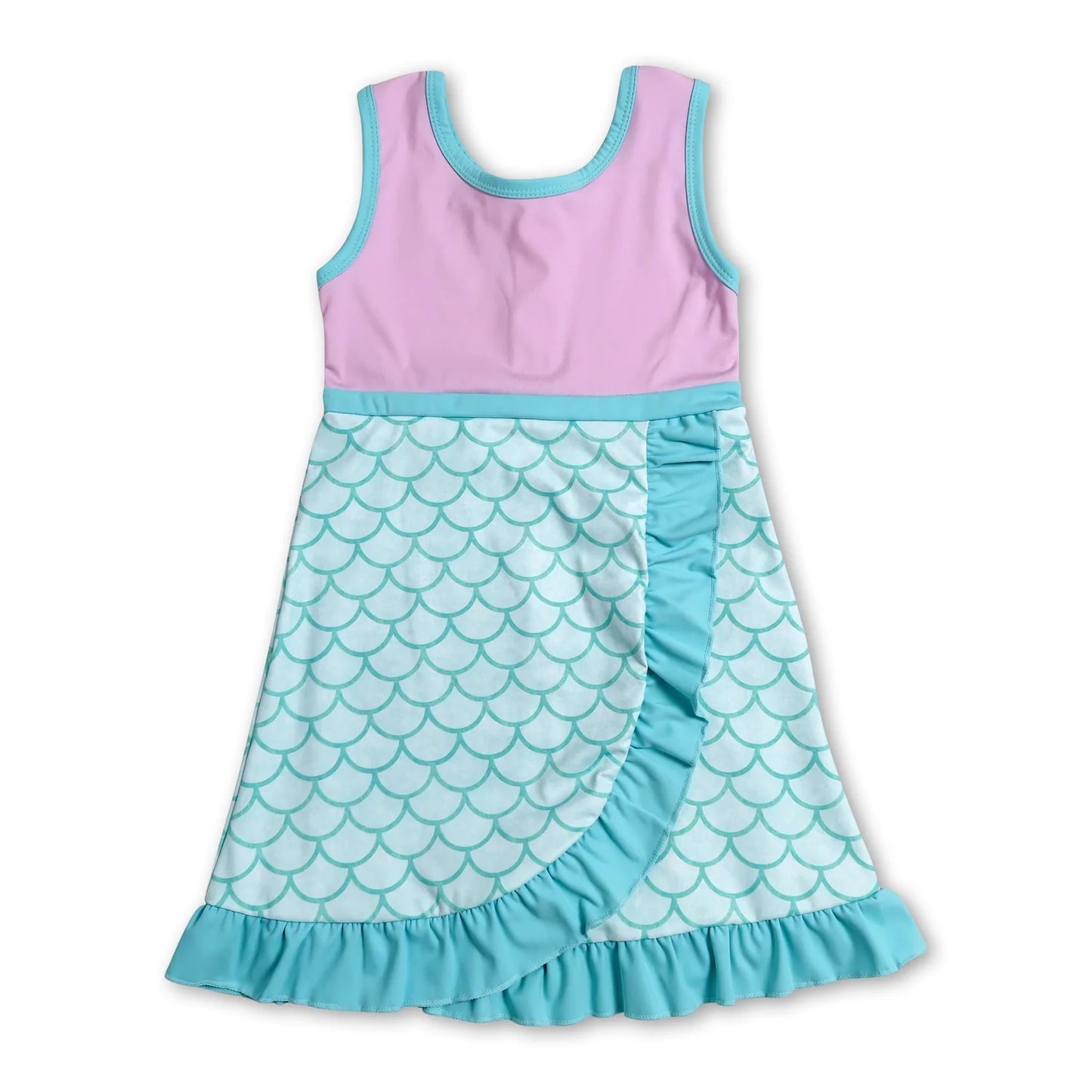RTS NO MOQ Sibling yoga fabric Baby Girls Sleeveless Knee Length Yoga Active Dress