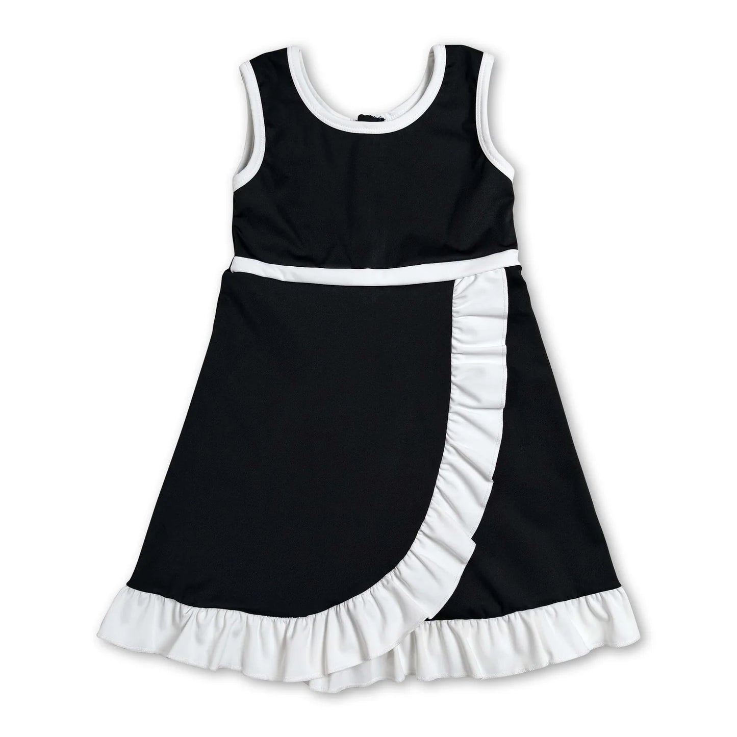 RTS NO MOQ Sibling yoga fabric Baby Girls Sleeveless Knee Length Yoga Active Dress