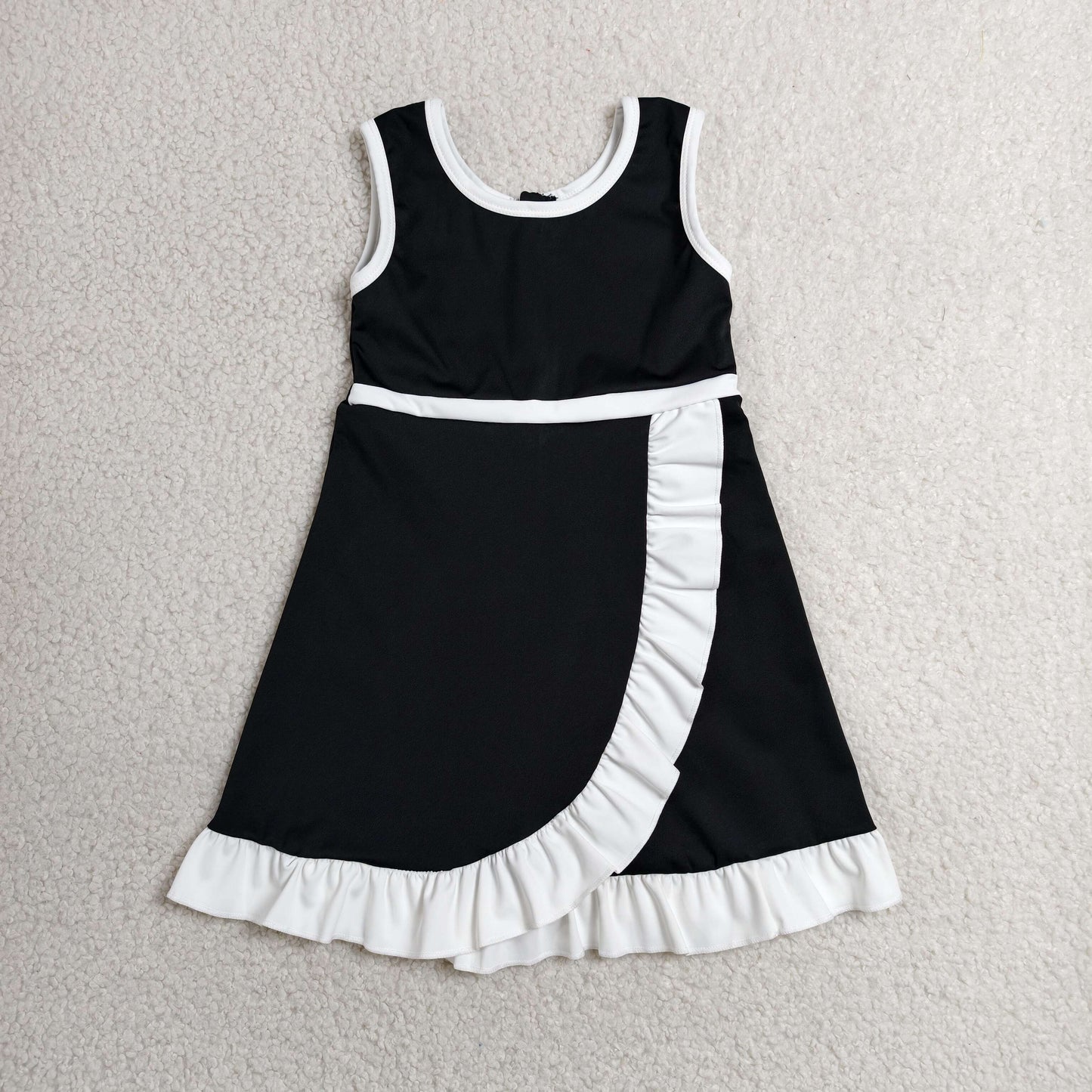 RTS NO MOQ Sibling yoga fabric Baby Girls Sleeveless Knee Length Yoga Active Skort Dresses