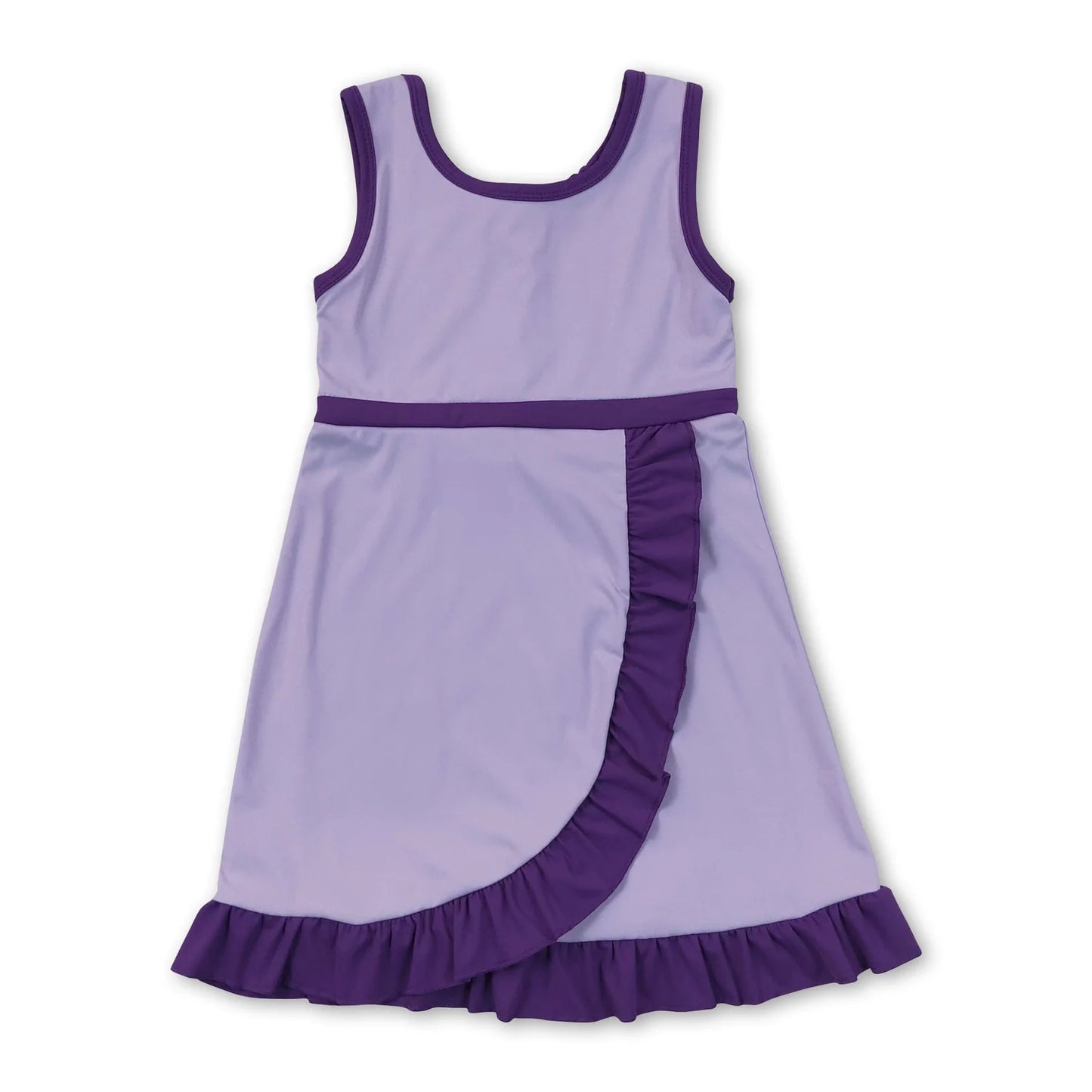 RTS NO MOQ Sibling yoga fabric Baby Girls Sleeveless Knee Length Yoga Active Dress