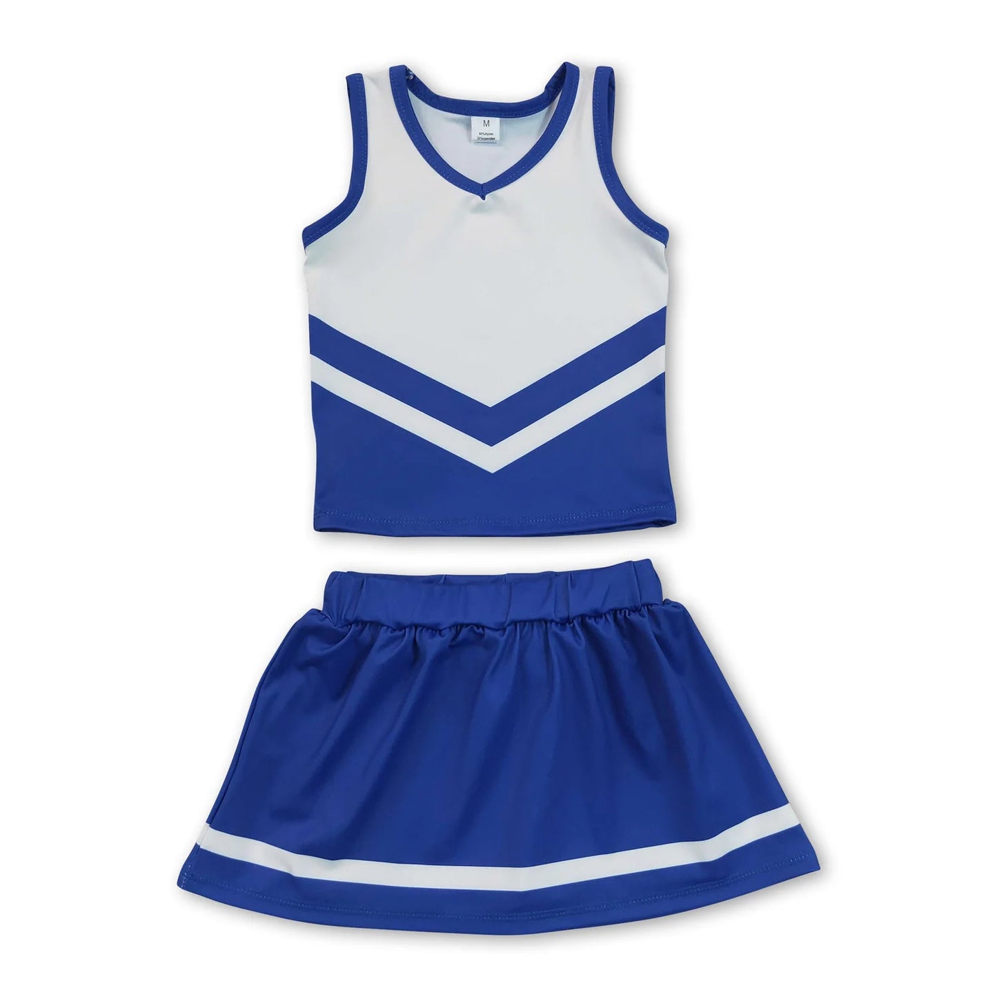 RTS NO MOQ Sibling yoga fabric Baby Girls Cute Summer Stripe Tank Top Skort Team Active Set
