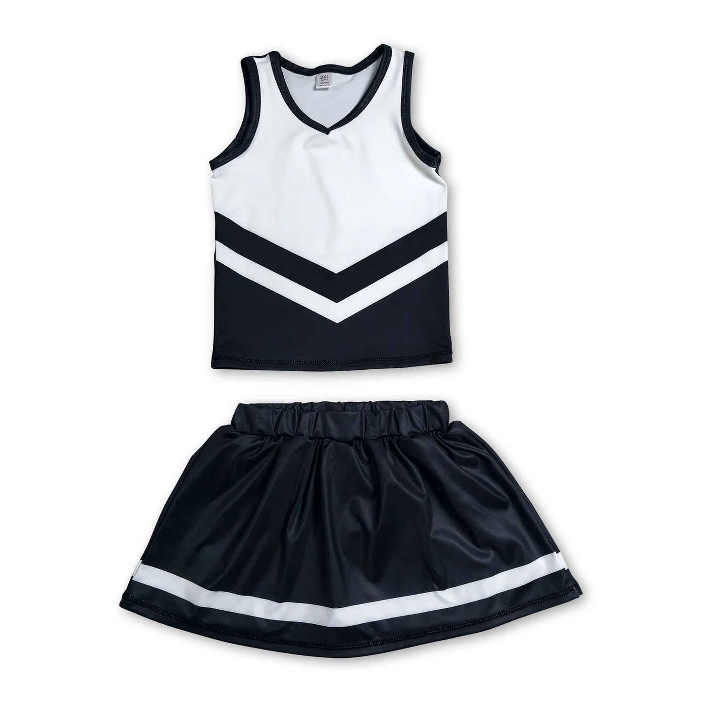RTS NO MOQ Sibling yoga fabric Baby Girls Cute Summer Stripe Tank Top Skort Team Active Set