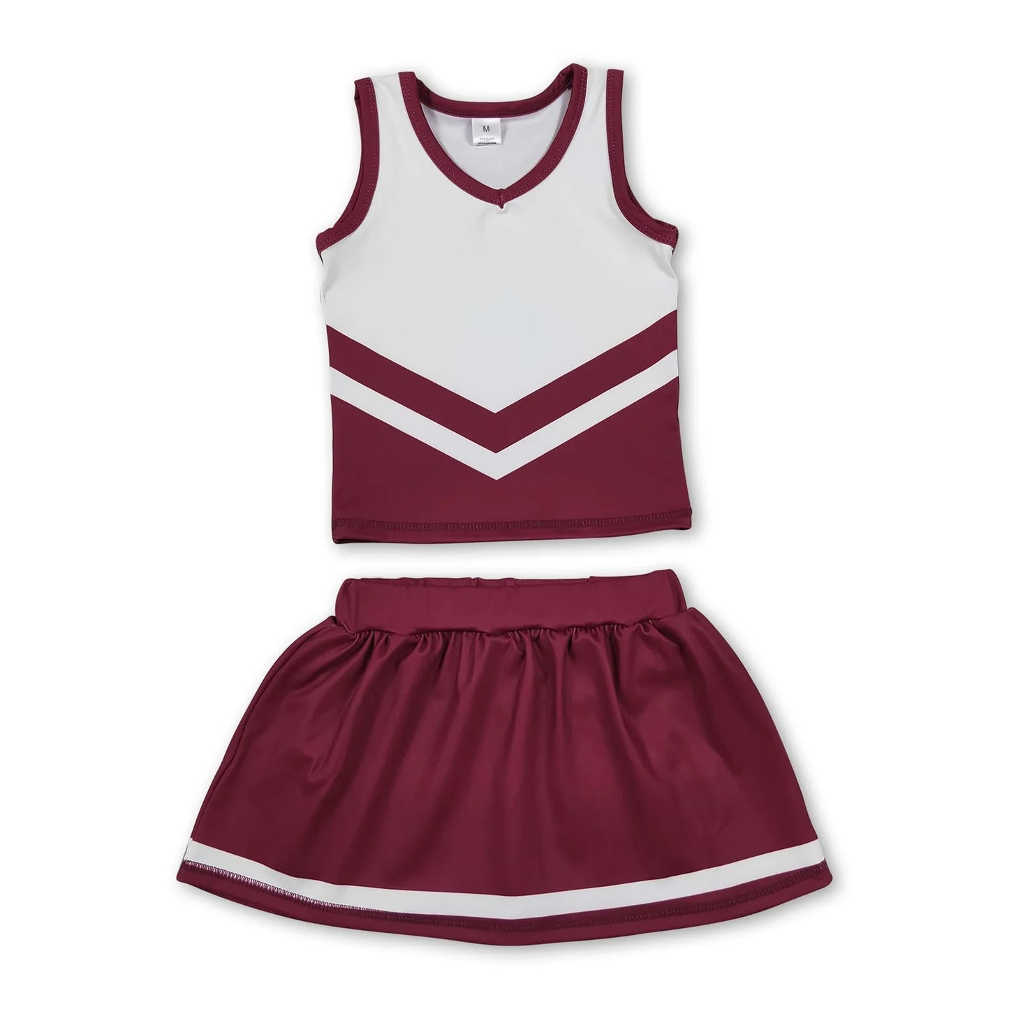 RTS NO MOQ Sibling yoga fabric Baby Girls Cute Summer Stripe Tank Top Skort Team Active Set