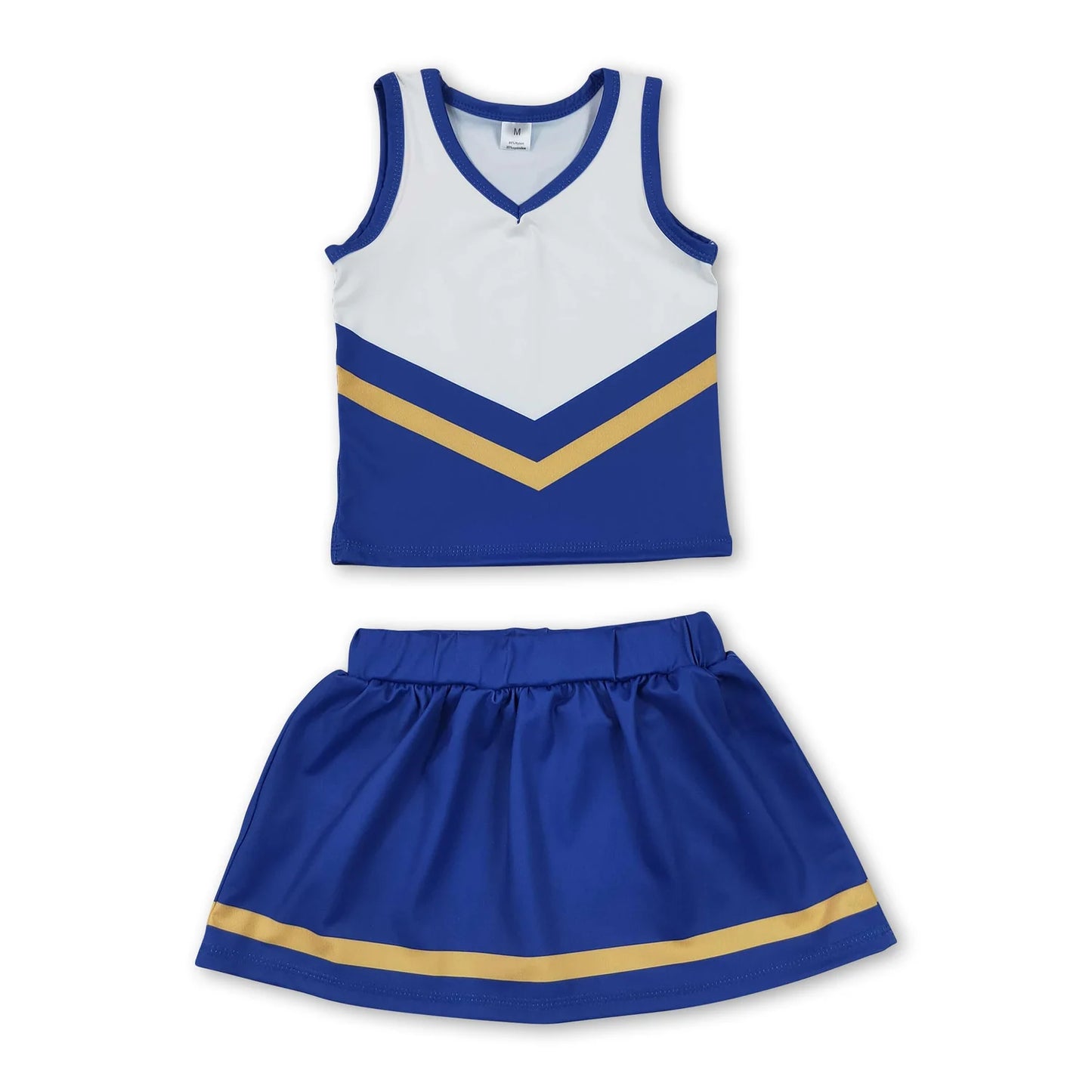 RTS NO MOQ Sibling yoga fabric Baby Girls Cute Summer Stripe Tank Top Skort Team Active Set