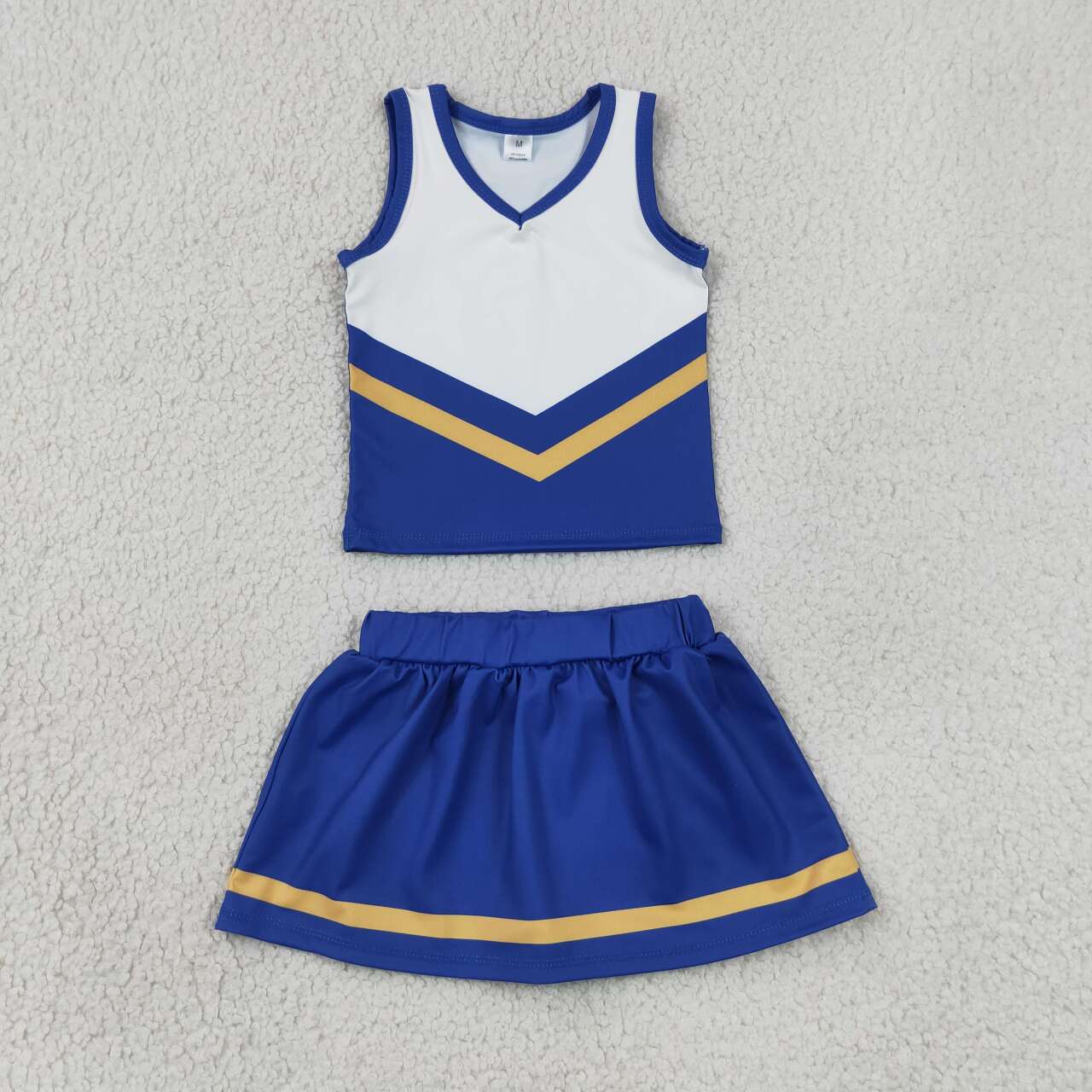RTS NO MOQ Sibling yoga fabric Baby Girls Cute Stripe Tank Top Skort Team Active Set