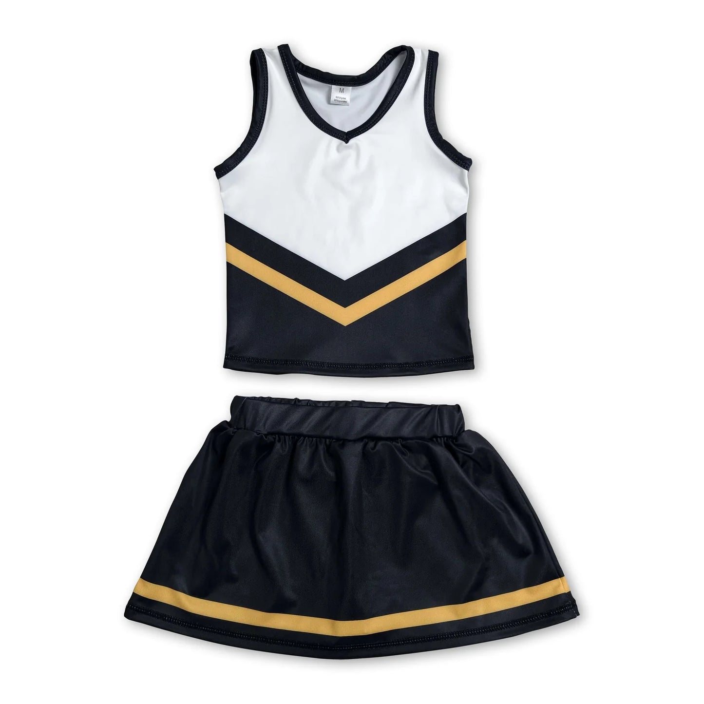 RTS NO MOQ Sibling yoga fabric Baby Girls Cute Summer Stripe Tank Top Skort Team Active Set