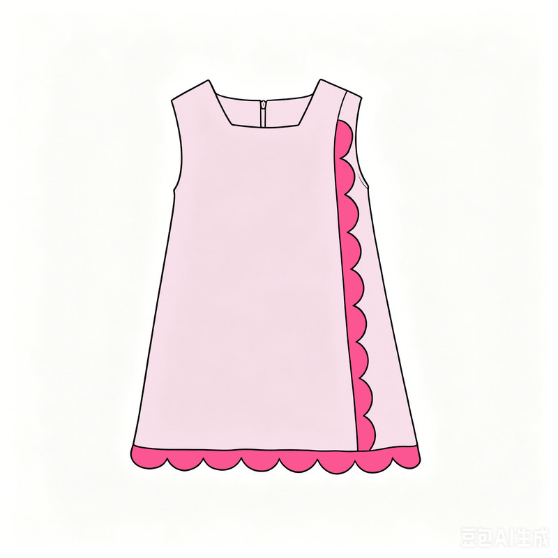 (Preorder new) No moq GSD4240 Yoga Baby Girls Pink Sleeveless Yoga Active Scallop Knee Length Dresses