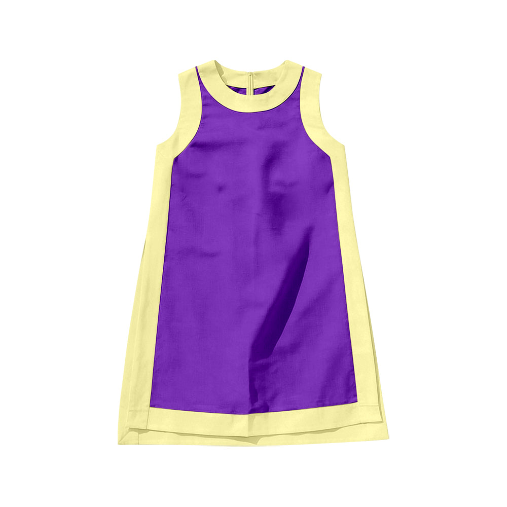(Pre Order) No moq milk silk Baby Girls White Maroon Sleeveless Yoga Active Knee Length Dress