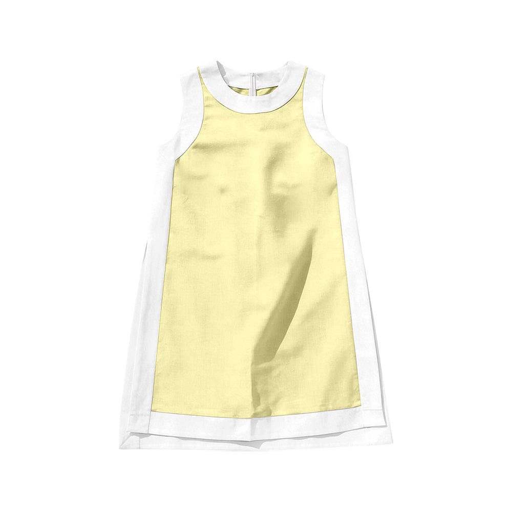 (Pre Order) No moq milk silk Baby Girls White Maroon Sleeveless Yoga Active Knee Length Dress