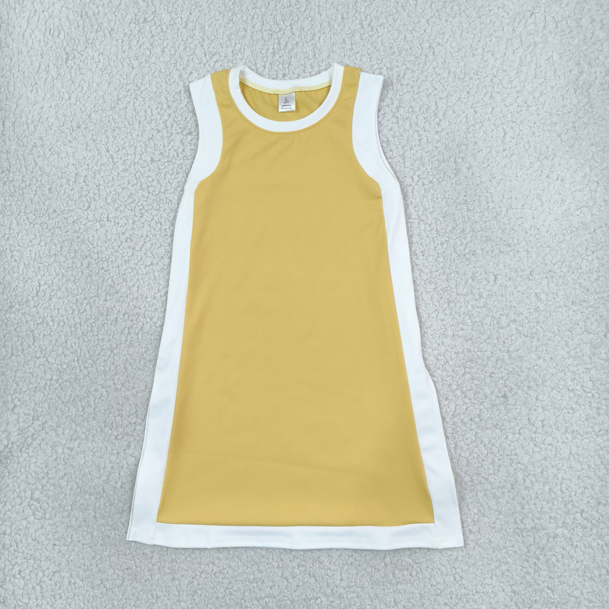 RTS NO MOQ Sibling yoga fabric cotton Separate Shorts Baby Girls Color Block Sleeveless A Line Yoga Dress Round Neck Casual Summer Dress