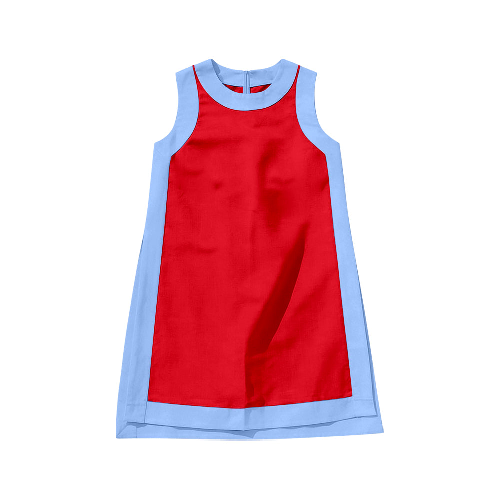 (Pre Order) No moq milk silk Baby Girls White Maroon Sleeveless Yoga Active Knee Length Dress