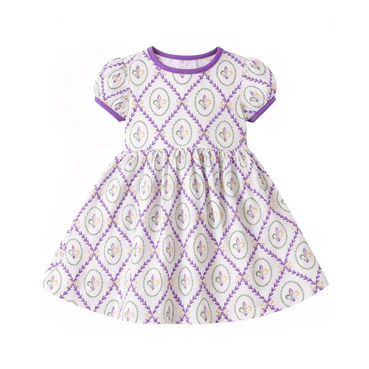 (Preorder new) No moq GSD4314 Baby Girls Cute Short Sleeve Knee Length Holiday Dress