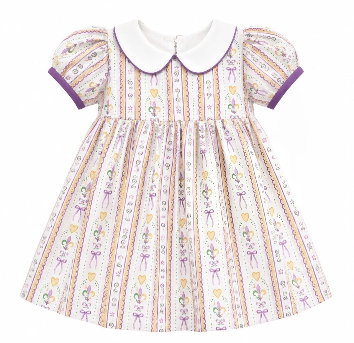 (Preorder new) No moq Baby Girls Heart Stripe Short Sleeve Knee Length Dress Rompers