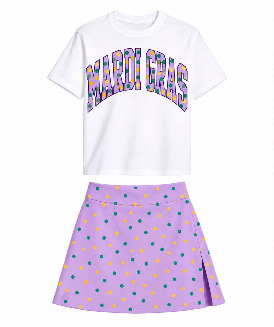 (Preorder new) No moq GSD4338（GT1978+GLK0354） Baby Girls Polka Dots Print Shirt Yoga Active Skort Outfit Set
