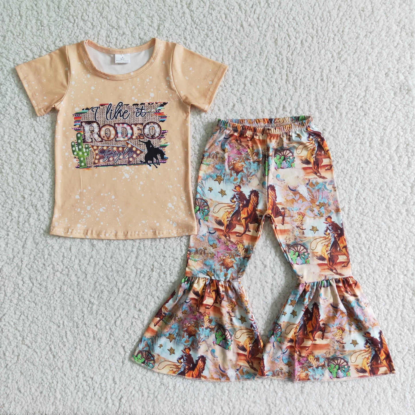 GSPO0022  yellow short-sleeved riding bell pants suit