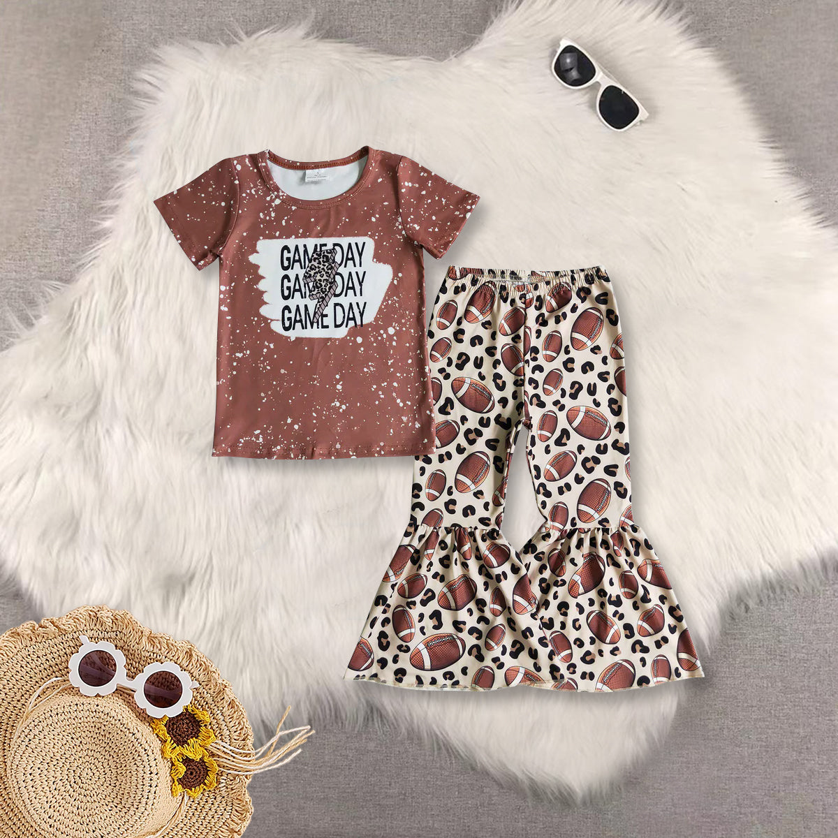 RTS NO MOQ Sibling Baby Girls clothes short sleeve pants Clothes Sets