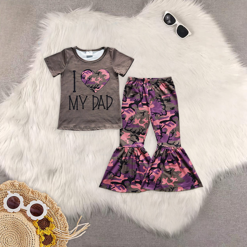 RTS NO MOQ baby girl clothes daddy short sleeve pants Sets