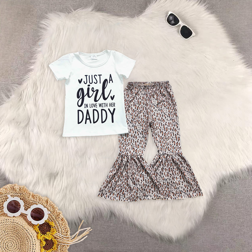 RTS NO MOQ baby girl clothes daddy short sleeve pants Sets