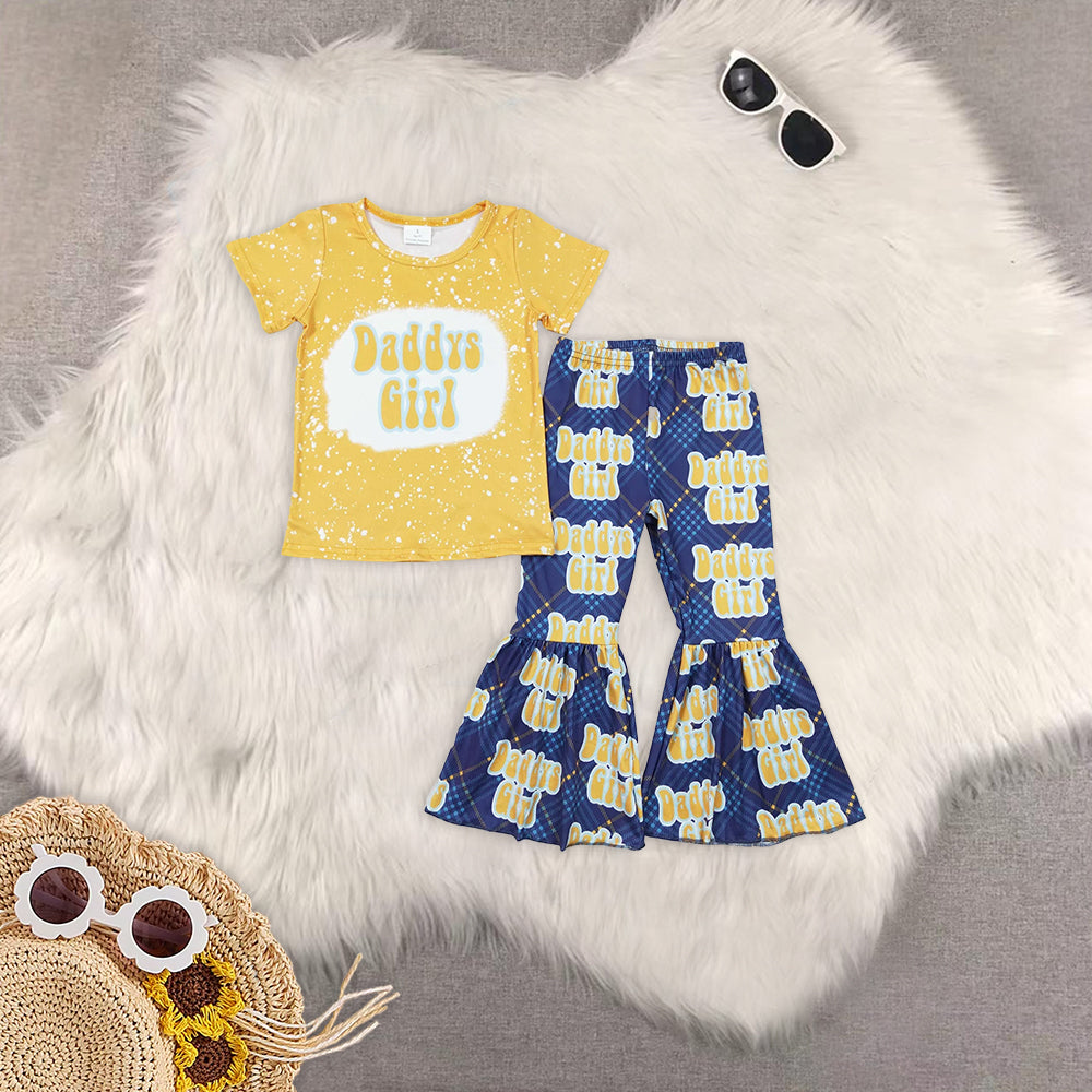 RTS NO MOQ baby girl clothes daddy short sleeve pants Sets