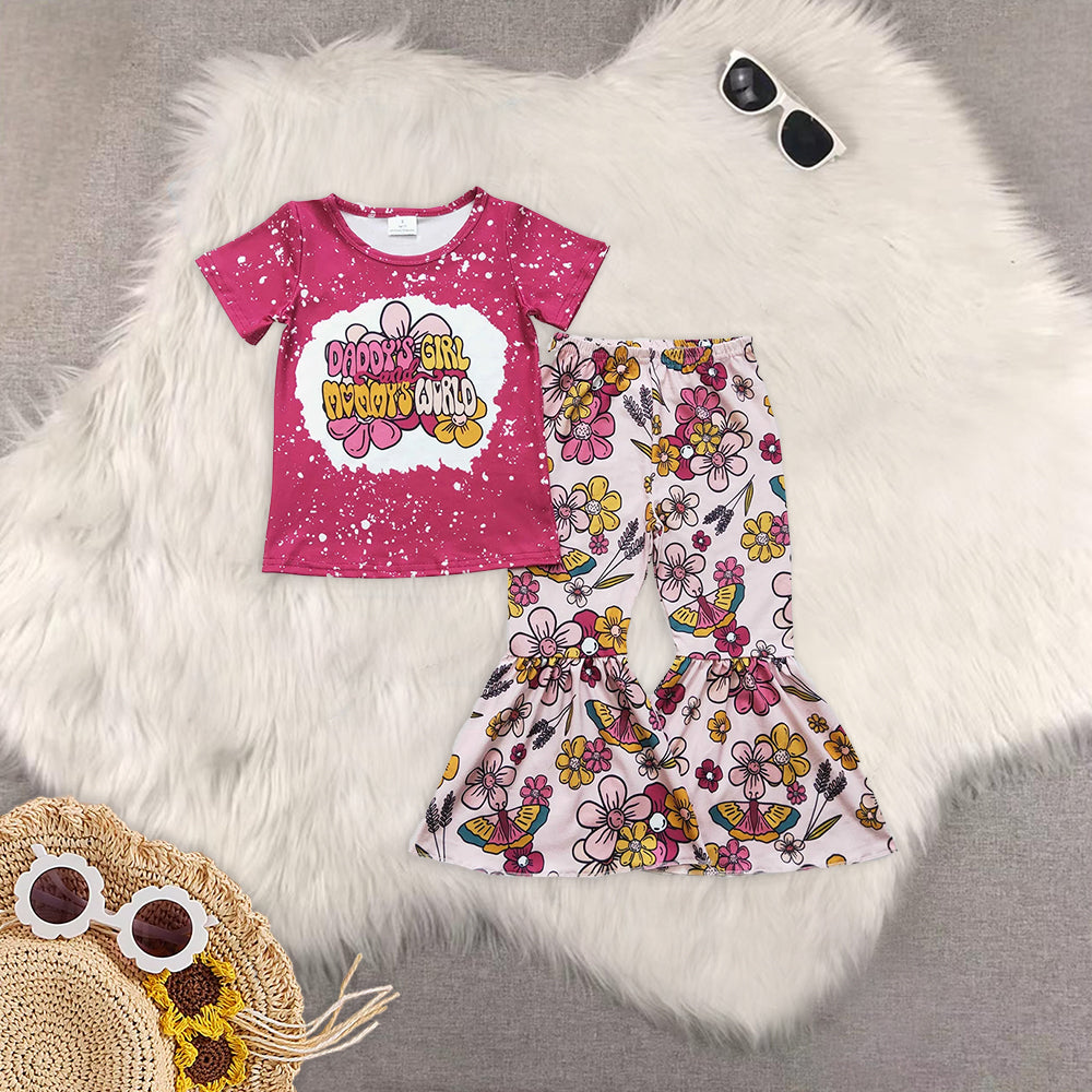 RTS NO MOQ baby girl clothes daddy short sleeve pants Sets