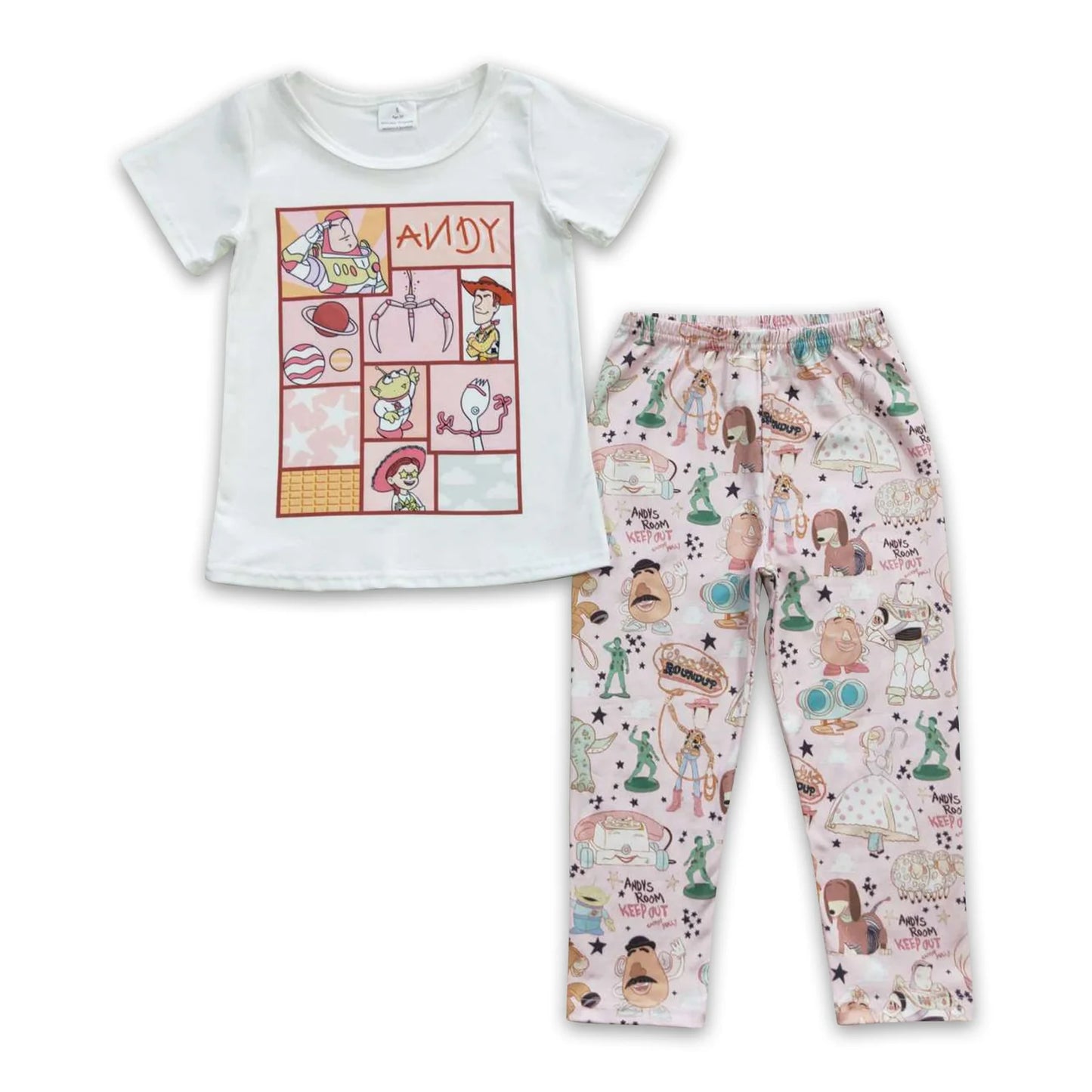 RTS NO MOQ Sibling milk silk Cute Clothes Baby Boys Short Sleeve Top and Pants Clothing Set