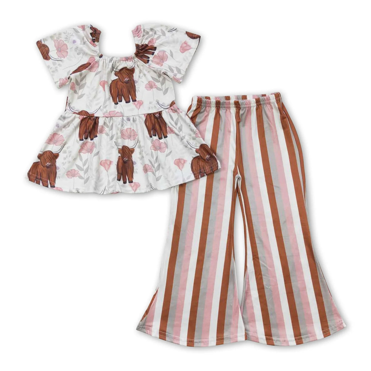 RTS NO MOQ Sibling baby Girls clothes short sleeve pants Sets
