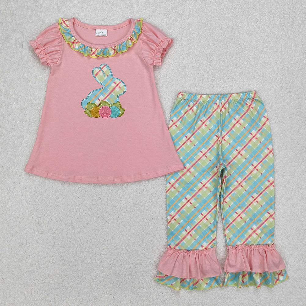 RTS NO MOQ Girls Boys easter short sleeve pants Sets