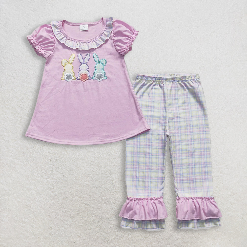 RTS NO MOQ Sibling Baby Girls Easter Ruffle Tunic Top   Ruffle Pants Clothing Set for Infants