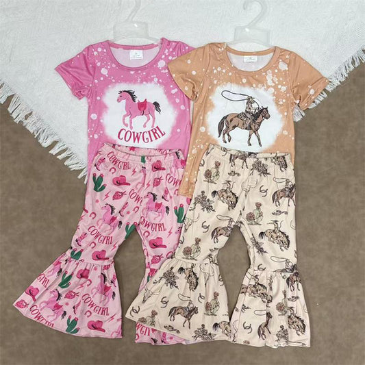 RTS NO MOQ Sibling baby Girls clothes short sleeve pants Sets